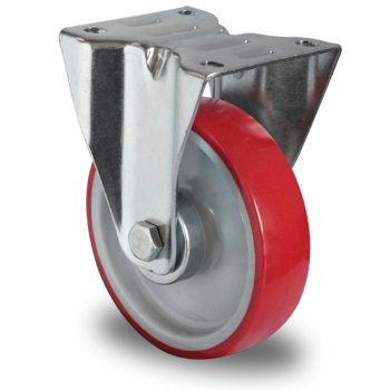 Bockrolle, Ø100 PA/PU grau/rot, Kugellager – FPP25WC100N2U6B32